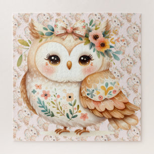 Boho Cottagecore Uil Florale Farmcore Charme Legpuzzel