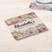 Boho Cottcore Enchanted Wedding Theme Aangepast Vierkante Kartonnen Onderzetter (Schuin)