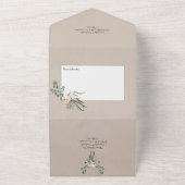 Boho Cotton and Eucalyptus Wedding All In One Uitnodiging (Buitenkant)