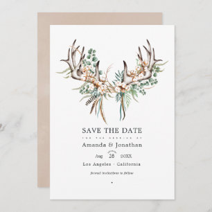 Boho Cotton en Eucalyptus Boho Wedding Photo Save The Date