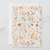 Boho couleur fleur sauvage nuptiale invitation dou (Dos)