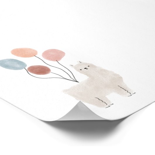 Boho couleur Lama avec affiche ballons (Coin)