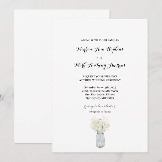 Boho Country Chic Faire-part de mariage (Devant / Derrière)