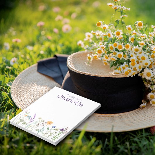 Boho Country fleur sauvage aquarelle Bloc-notes