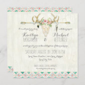 BOHO Country Rustic Floral Deer Skull Antler Arrow Kaart (Voorkant / Achterkant)