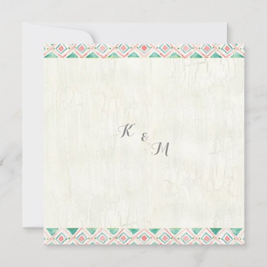 BOHO Country Rustic Floral Deer Skull Antler Arrow Kaart (Achterkant)