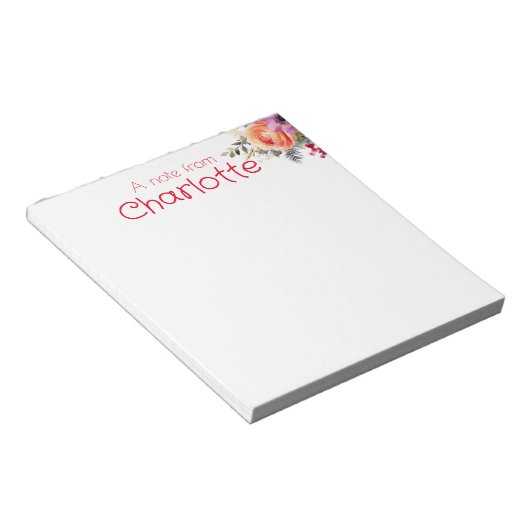 Boho Country wilde bloem waterverf Notitieblok (Schuin)