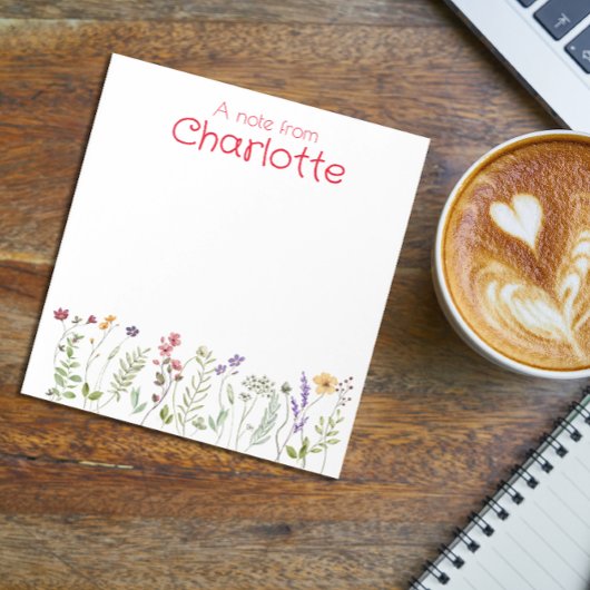 Boho Country wilde bloem waterverf Notitieblok