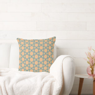 Boho, coussin de 20 pouces géométrique orange et b