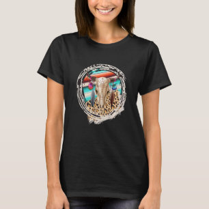 BOHO COW Luipaard Koe Patroon Serape Print Cowgirl T-shirt