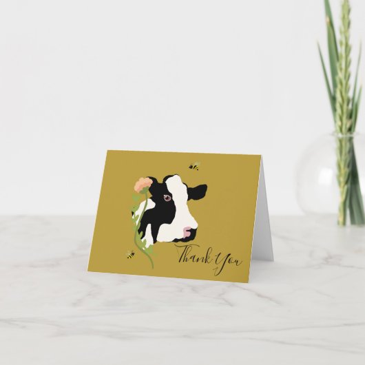 Boho Cow Merci Cartes (Devant)
