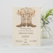 Boho Cowboy Boots Party invitation (Debout devant)
