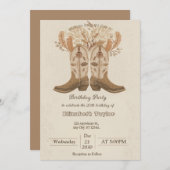 Boho Cowboy Boots Party invitation (Devant / Derrière)