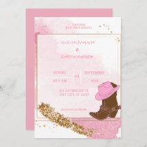 Boho Cowboy Botte Faire-part de mariage de l'Ouest