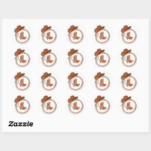 Boho Cowboy Laarzen Western Ronde Sticker