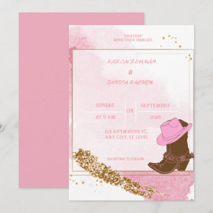 Boho cowboylaarzen Westerne huwelijksuitnodiging Kaart