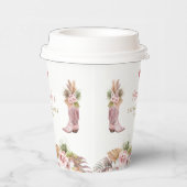 Boho Cowgirl Boot Pampas Grass Rozen Verjaardag Papieren Bekers (Rechts)