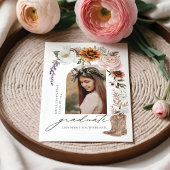 Boho Cowgirl Land Western Foto Afstuderen Aankondiging