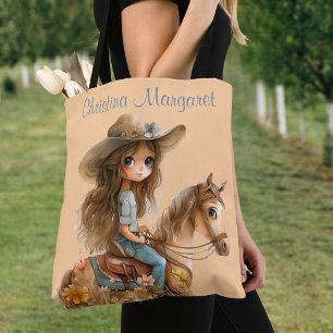 Boho Cowgirl Personnaliser Sac fourre-tout de chev