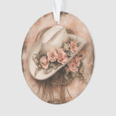 Boho Cowgirl Western Bloemen Trouwservetten Ornament (voorkant)