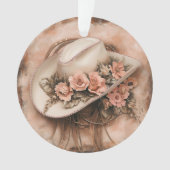 Boho Cowgirl Western Bloemen Trouwservetten Ornament (voorkant)