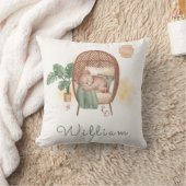 Boho Cozy Teddy Bear Slaap Monogram Kinderkamer Kussen (Deken)