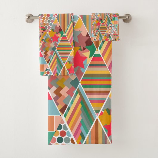Boho Crazy Quilt Bad Handdoek (Insitu)