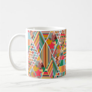 Boho Crazy Quilt Coffee Mok