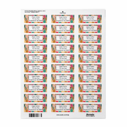 Boho Crazy Quilt Étiquette (Feuille entière)