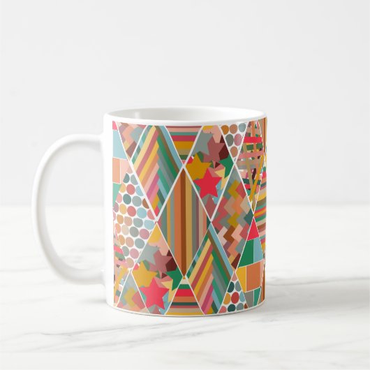 Boho Crazy Quilt koffiemok (Links)