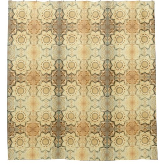 Boho Cream Swirl Coeurs Design Douche rideau (Devant)