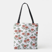 Boho Crème Bloemendesign Draagtas (Achterkant)