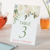 Boho Creme Roos Trouwtafel Nummer Teken Reclamebord Met Voetstuk (Insitu)