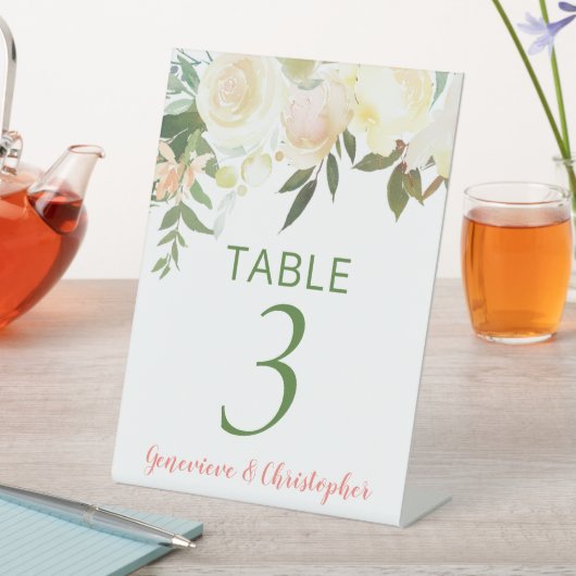  Boho Creme Roos Trouwtafel Nummer Teken Reclamebord Met Voetstuk (Insitu)