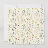 Boho Crème Wilde Bloem RSVP Kaart (Achterkant)