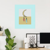 Boho Crescent Moon Colorblock Poster (Thuiskantoor)