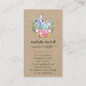 Boho Crescent Moon Crystal Cluster Roses Chic Visitekaartje (Achterkant)