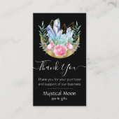 Boho Crescent Moon Crystal Cluster Roze Visitekaartje (Voorkant)