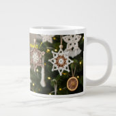 Boho Crochet Snowflake Gezellige Drank Kerst Extra Grote Beker (Rechts)