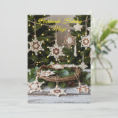 Boho Crochet Snowflake Kerstversiering Kaart (Staand voorkant)