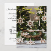 Boho Crochet Snowflake Kerstversiering Kaart (Voorkant / Achterkant)