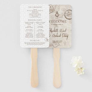 Boho Cruise bestemming bruiloft programma Handwaaier