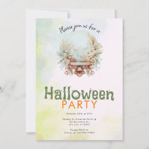 Boho Crystal Ball Halloween Party Kaart