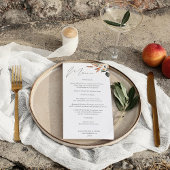 Boho Cuivre & Floral Beige Menu