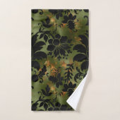 Boho Cuivre noir vert Floral (Serviette à main)