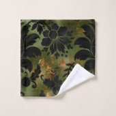 Boho Cuivre noir vert Floral (Gant de toilette)