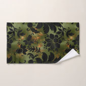 Boho Cuivre noir vert Floral (Serviette à main)