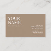 Boho Custom Brown Simple Carte de visite (Dos)