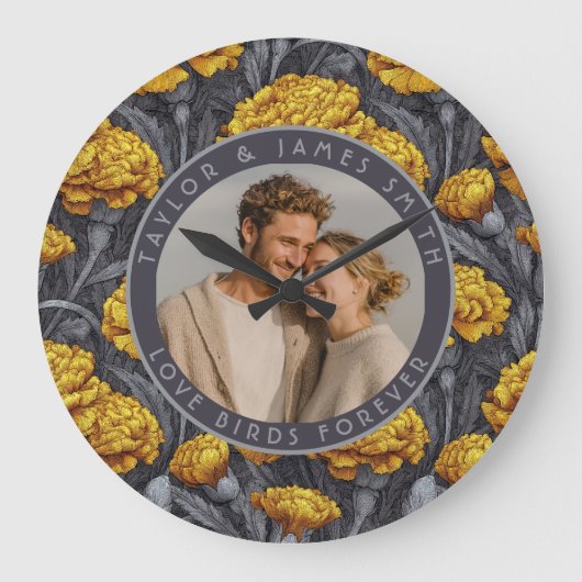 Boho Custom Carnation Inspired Mountain Wedding Grote Klok (Voorkant)