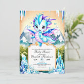 Boho Custom Dragon Baby shower Kaart (Staand voorkant)